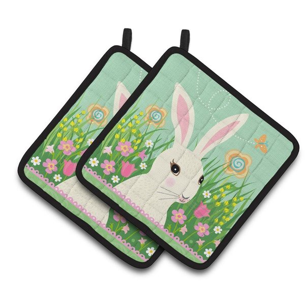 Carolines Treasures Easter Bunny Rabbit Pair of Pot Holders VHA3023PTHD
